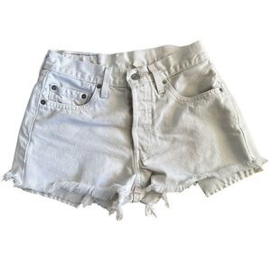 Levi’s ~ 501 - White denim cut offs ~ size 28 ~ button fly